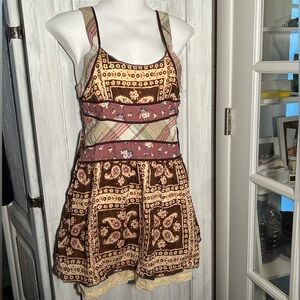 Free People Bohemian Short Dress or Patterned Dress or Smock Top.
